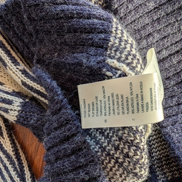 Navy And Beige Colored Button Up Knit Cardigan With Scottish Terrier Print - Picture 6 of 6